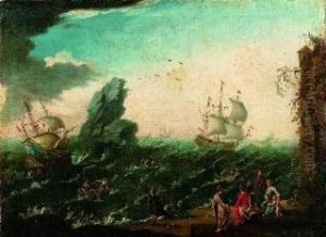 Burrasca Di Mare Con Velieri Inglesi E Olandesi Burrasca Di Mare Con Velieri Inglesi E Olandesi