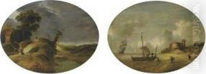 Dune Landscape With Travellers On A Path by Gillis Egidius I Peeters