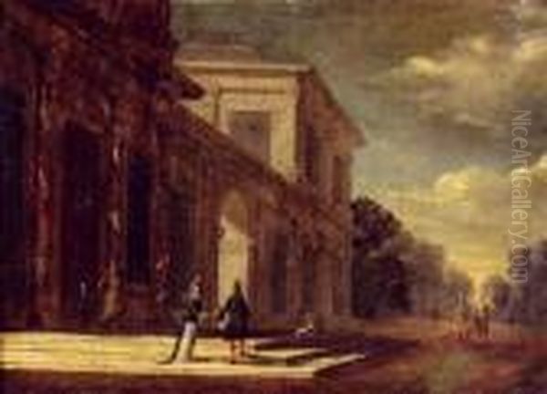Elegants Personnages Devant Une Architecture - view 1