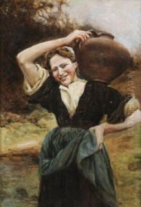 Jeune Femme A La Cruche by Jean-Bertrand Pegot-Ogier