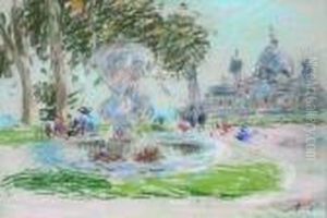 Fontaine Des Dauphins A Nice by Auguste Pegurier