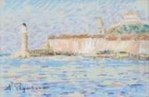 Le Port De Saint-tropez, Leger Mistral by Auguste Pegurier