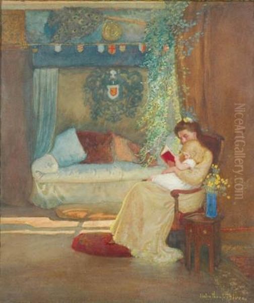 Mother And Child Reading - view 1