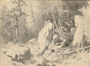 Gebirgsklamm by Eduard Peithner Von Lichtenfels