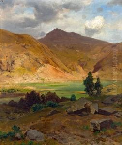 Gebirgslandschaft Mit See by Eduard Peithner Von Lichtenfels