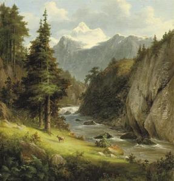 Along A Mountain River - view 1