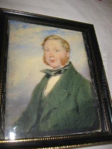 A Gentleman Wearing Green Coat, Waistcoat Andtied Stock