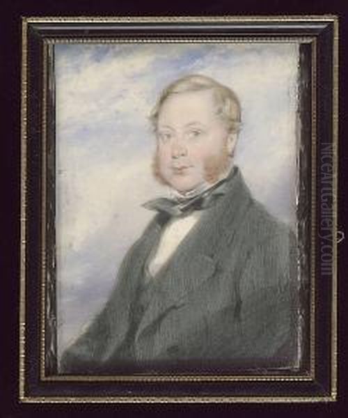 A Gentleman, Wearing Green Coat, Waistcoat, White Chemise And Tied Green Stock - view 1