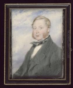 A Gentleman, Wearing Green Coat, Waistcoat, White Chemise And Tied Green Stock