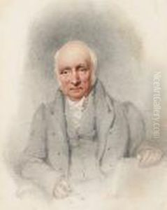 Two Portraits: The Artist's Mother, Seated, Wearing Dress, Shawl And Bonnet; And A Gentleman, Wearing Grey Coat And Waistcoat, Holding Spectacles