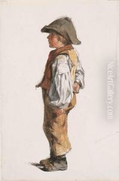Portrait Of A Boy In A Brown Hat - view 1