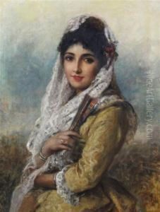 Portrait Of A Spanish Girl by Thomas Kent Pelham