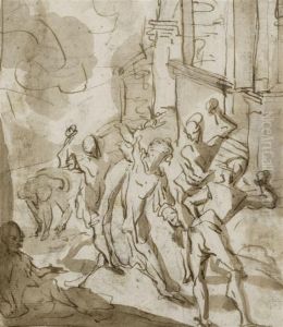 The Stoning Of Saint Stephen by Giovanni Antonio Pellegrini