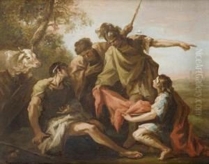Cincinnatus Abandoning His Plough For The Roman Dictatorship by Giovanni Antonio Pellegrini