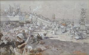 Al Passaggio Della Processione by Carlo Pellegrini
