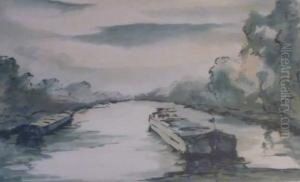 Peniche Sur La Seine by Joseph Laurent Pelletier
