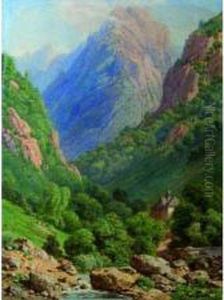 Paysage De Montagne by Joseph Laurent Pelletier
