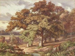 Woodedlandscape In Late Summer by Joseph Laurent Pelletier
