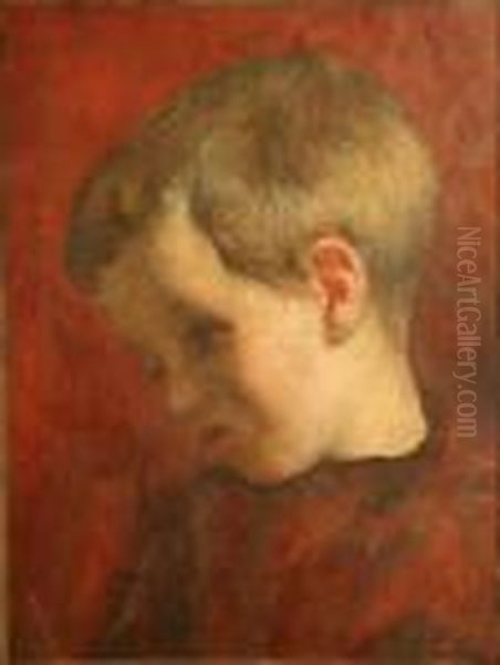 "portrait D'enfant" Huile Sur Toile, Signee En Basa Gauche 31 X 23 Cm - view 1