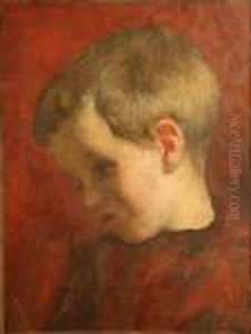 "portrait D'enfant" Huile Sur Toile, Signee En Basa Gauche 31 X 23 Cm by Leonce Pelletier