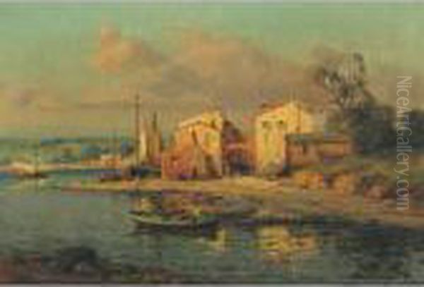 A Sunlit Fishing Port - view 1