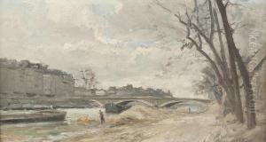 Flus Mit Brucke by Pierre Jacques Pelletier