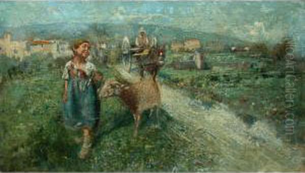 Pastorella E Veduta Di Paese - view 1