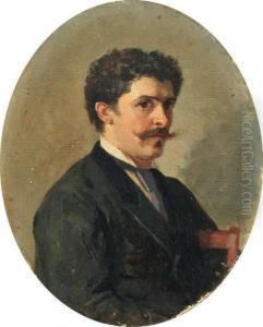 Ritratto Virile Con Baffi by Giuseppe Pellizza da Volpedo
