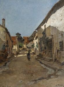 Walking Through The Village by Leon Germain Pelouse