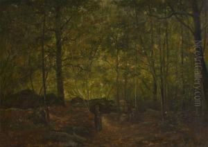 Fagoteuse Dans Uneclairiere by Leon Germain Pelouse