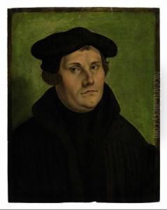 Portrait Of Martin Luther by Georg Pencz