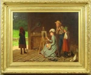 A Lady At The Easel, O/c by William Penn Morgan
