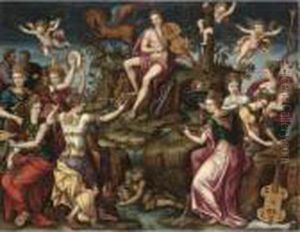Apollo And Parnassus by Luca Penni