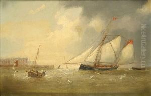 Cutters Offthe Coast A Pair by William Daniel Penny