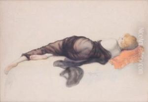 Elegante Allongee En Neglige by Albert Joseph Penot