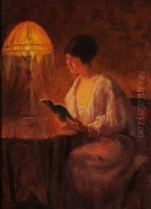 Elegante A La Lecture, Circa 1910 by Albert Joseph Penot