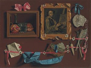 A Trompe L'oeil With A Flame Stitched Bag