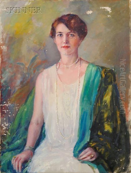 Pearls And Green Shawl/a Portrait - view 1