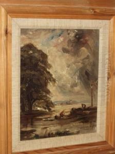 River Landscape With Figures And Boats by Arthur Douglas Peppercorn