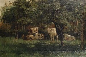 Cattle In Dappled Sunlight by Arthur Douglas Peppercorn