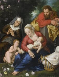 The Holy Family With St. Elizabeth And St. John Thebaptist by Marten Pepijn