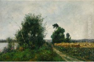 Landscape Walking Beside The River by Paul Emmanuel Peraire
