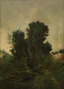 Paysage Et Riviere by Paul Emmanuel Peraire