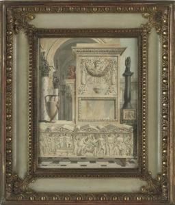 A Classical Capriccio With A Sarcophagus In The Foreground