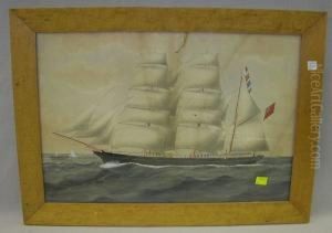 The Three Masted Barque "blanche". by Harold Percival