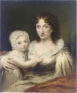 Portrait Of Eliza Campbell And Her Daughter Jessie by Frederick Percy Graves
