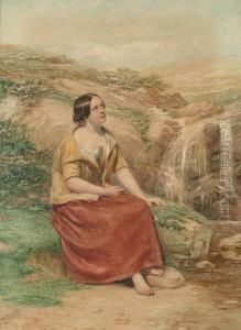 Lady Near A Waterfall