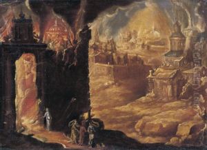 The Destruction Of Sodom And Gomorrah With Lot And His Daughters by Diogo Pereira