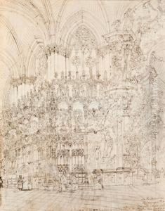 Estudio Para Catedral De Toledo by Genaro Perez Villaamil Y Duguet