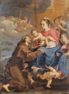 Madonna With Child And St. Francis by Francesco Perezzoli